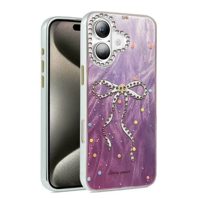 Mey İthalat®   iPhone 16 Plus Kılıf Blade Aynalı Desenli Kapak - Desen 1