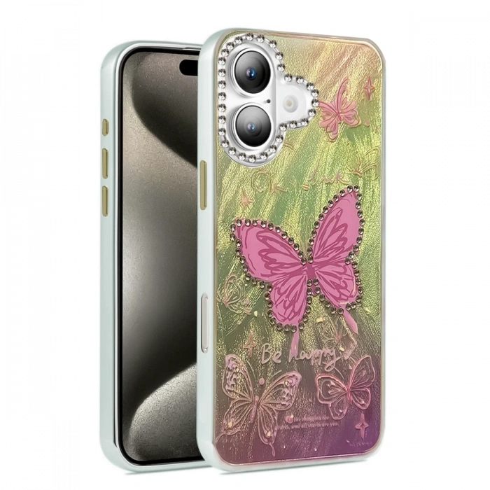 Mey İthalat®   iPhone 16 Plus Kılıf Blade Aynalı Desenli Kapak - Desen 5