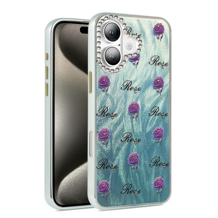 Mey İthalat®   iPhone 16 Plus Kılıf Blade Aynalı Desenli Kapak - Desen 9