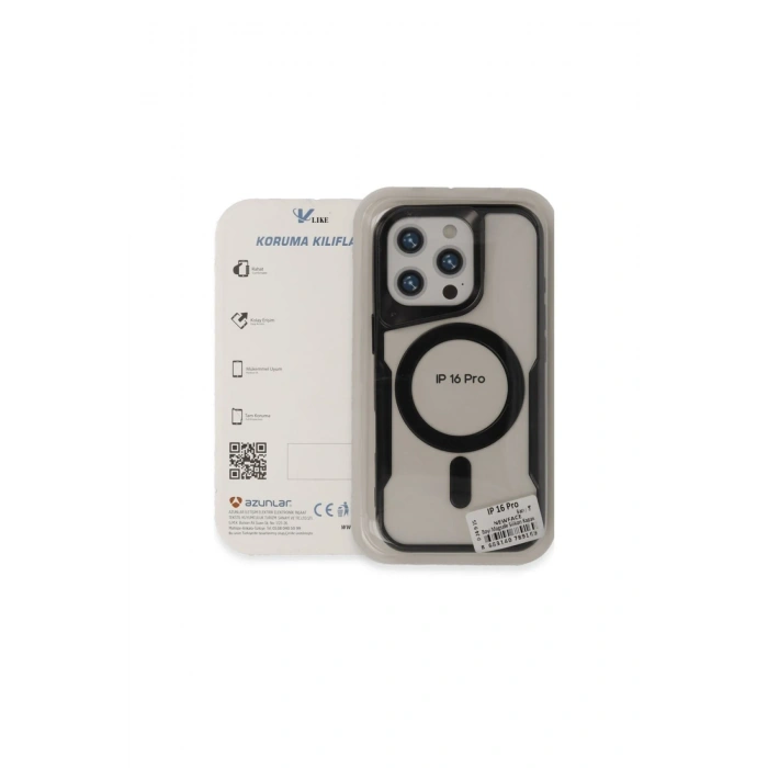 Mey İthalat®   iPhone 16 Plus Kılıf Boyi Magsafe Silikon Kapak - Siyah