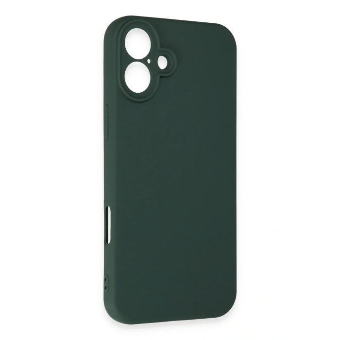 Mey İthalat®   iPhone 16 Plus Kılıf First Silikon - Koyu Yeşil