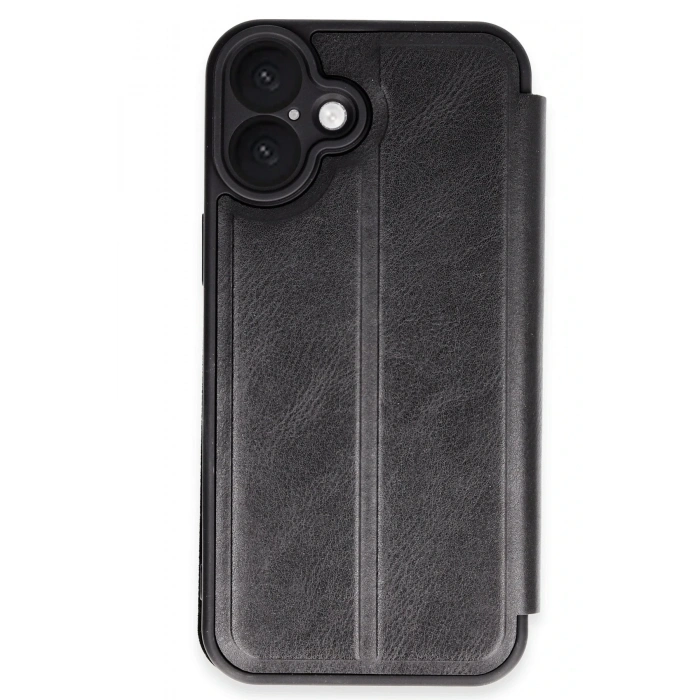 Mey İthalat®   iPhone 16 Plus Kılıf Flip Cover - Siyah