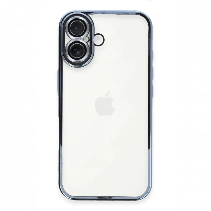 Mey İthalat®   iPhone 16 Plus Kılıf  Lensli Silikon - Açık Mavi