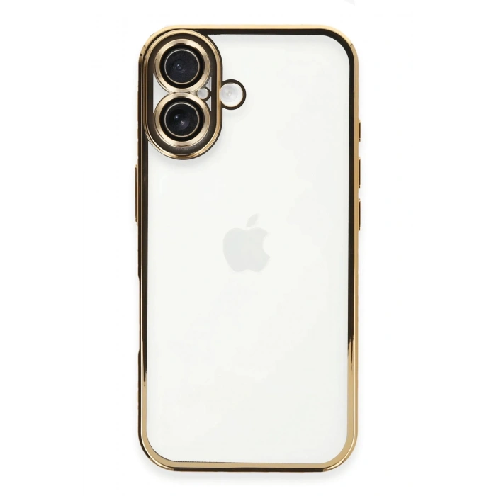 Mey İthalat®   iPhone 16 Plus Kılıf  Lensli Silikon - Gold