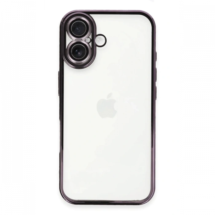 Mey İthalat®   iPhone 16 Plus Kılıf  Lensli Silikon - Mor