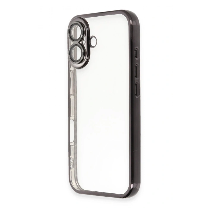 Mey İthalat®   iPhone 16 Plus Kılıf  Lensli Silikon - Siyah