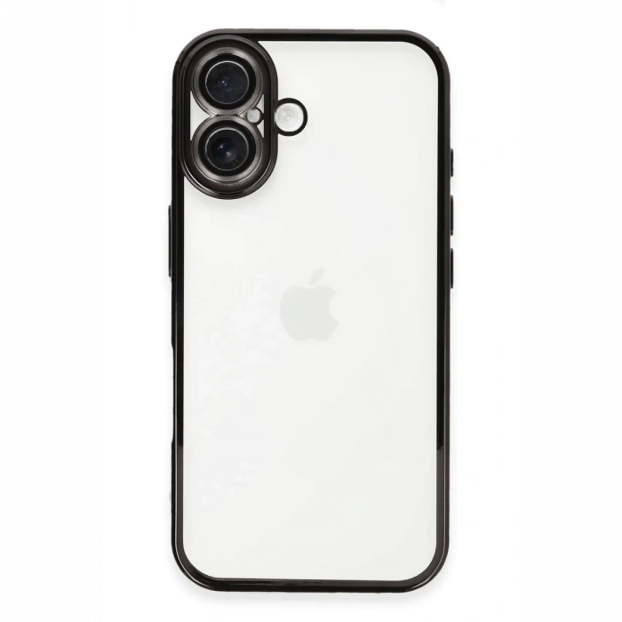 Mey İthalat®   iPhone 16 Plus Kılıf  Lensli Silikon - Siyah
