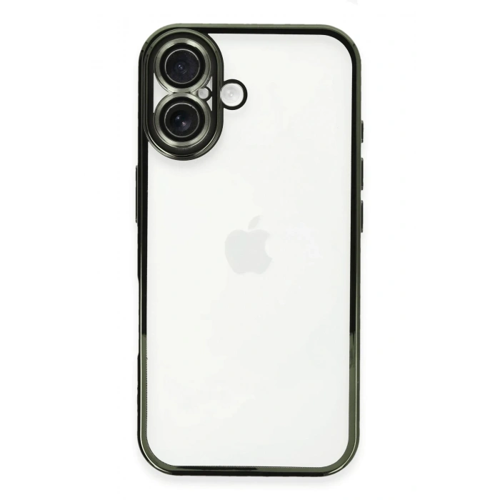 Mey İthalat®   iPhone 16 Plus Kılıf  Lensli Silikon - Yeşil