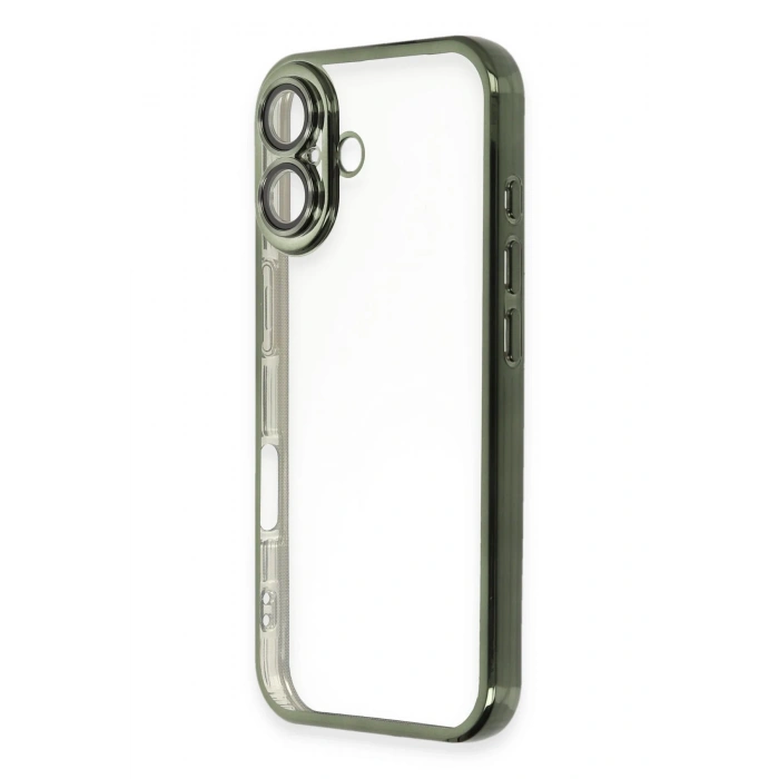 Mey İthalat®   iPhone 16 Plus Kılıf  Lensli Silikon - Yeşil