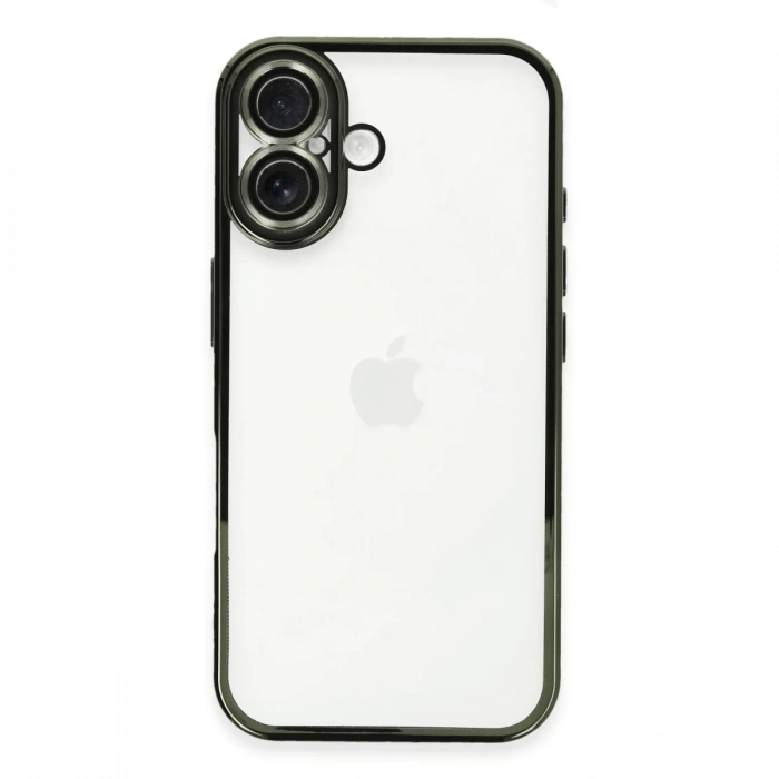 Mey İthalat®   iPhone 16 Plus Kılıf  Lensli Silikon - Yeşil