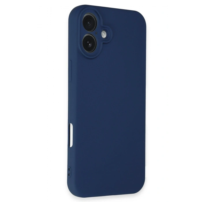 Mey İthalat®   iPhone 16 Plus Kılıf Nano içi Kadife Silikon - Lacivert