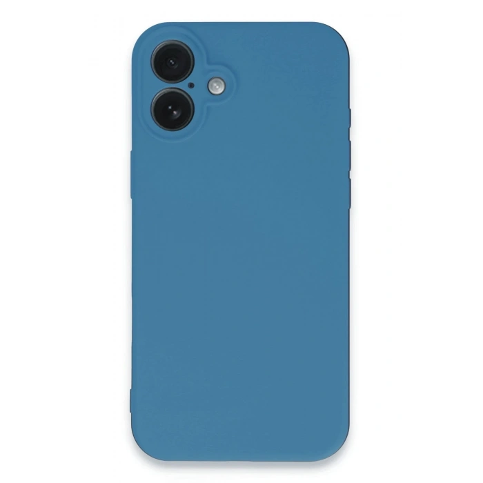 Mey İthalat®   iPhone 16 Plus Kılıf Nano içi Kadife Silikon - Mavi
