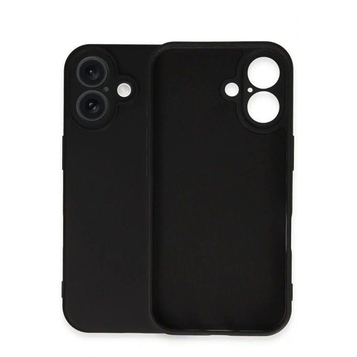 Mey İthalat®   iPhone 16 Plus Kılıf Nano içi Kadife Silikon - Siyah