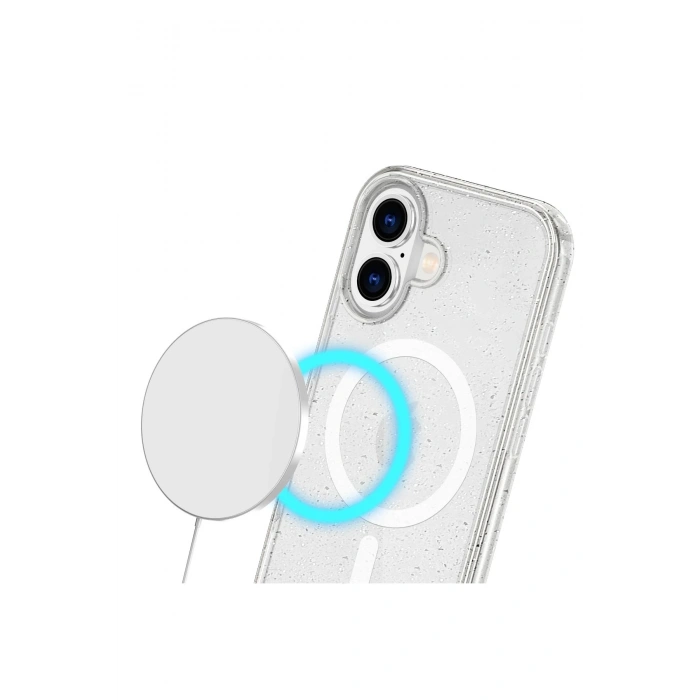 Mey İthalat®   iPhone 16 Plus Kılıf Star Magsafe Kapak - Turuncu