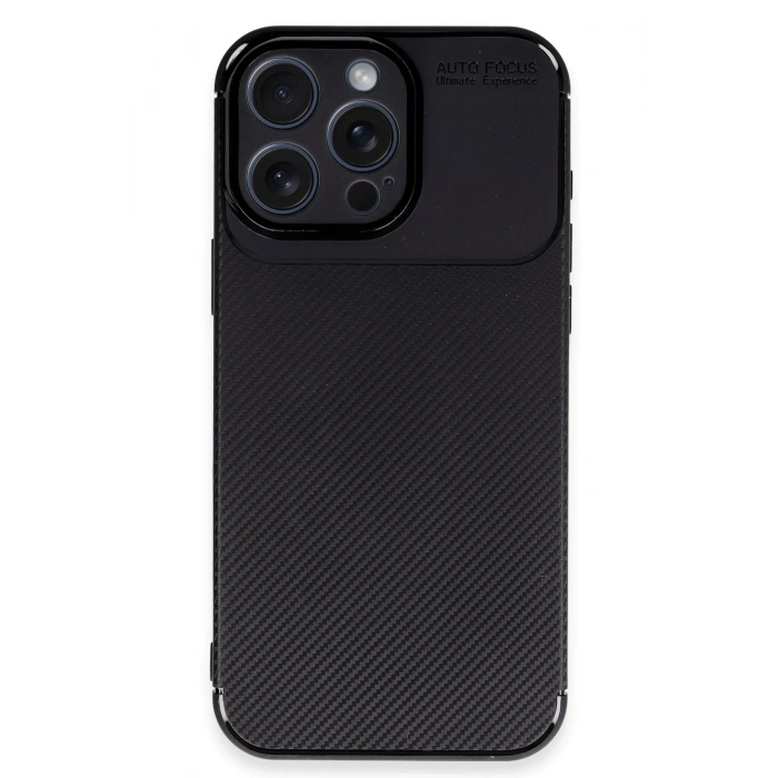 Mey İthalat®   iPhone 16 Pro Kılıf Auto Focus Karbon Kapak - Siyah