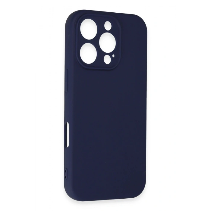 Mey İthalat®   iPhone 16 Pro Kılıf First Silikon - Lacivert