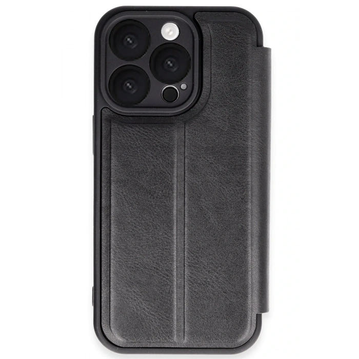 Mey İthalat®   iPhone 16 Pro Kılıf Flip Cover - Siyah