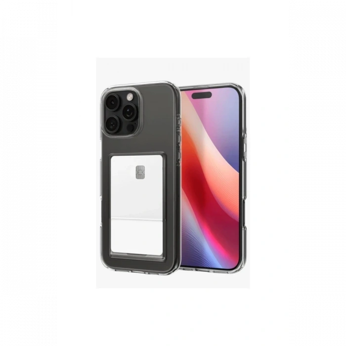 Mey İthalat®   iPhone 16 Pro Kılıf Kart Şeffaf Silikon - Şeffaf