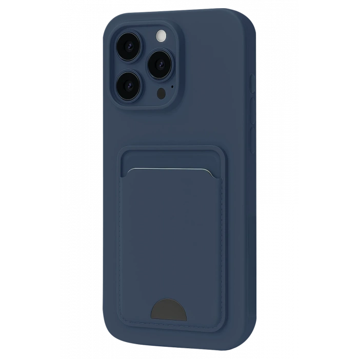 Mey İthalat®   iPhone 16 Pro Kılıf Kelvin Kartvizitli Silikon - Lacivert