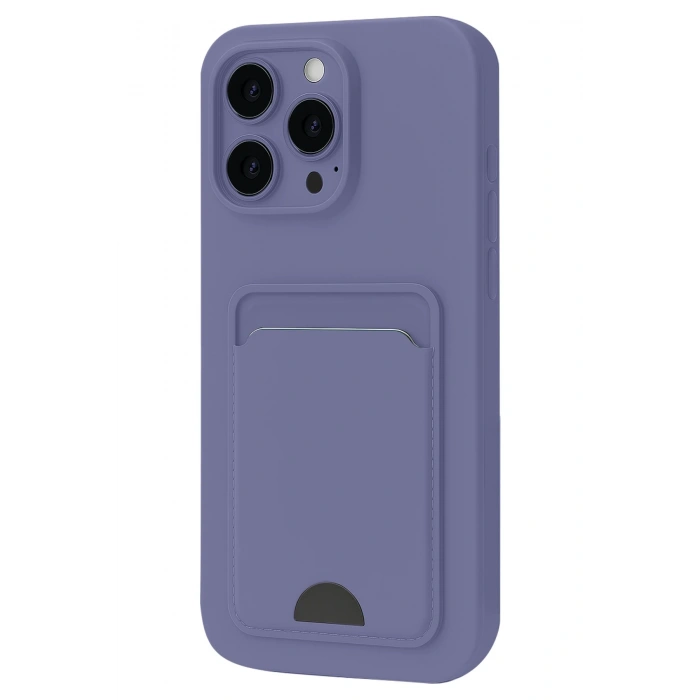 Mey İthalat®   iPhone 16 Pro Kılıf Kelvin Kartvizitli Silikon - Lila