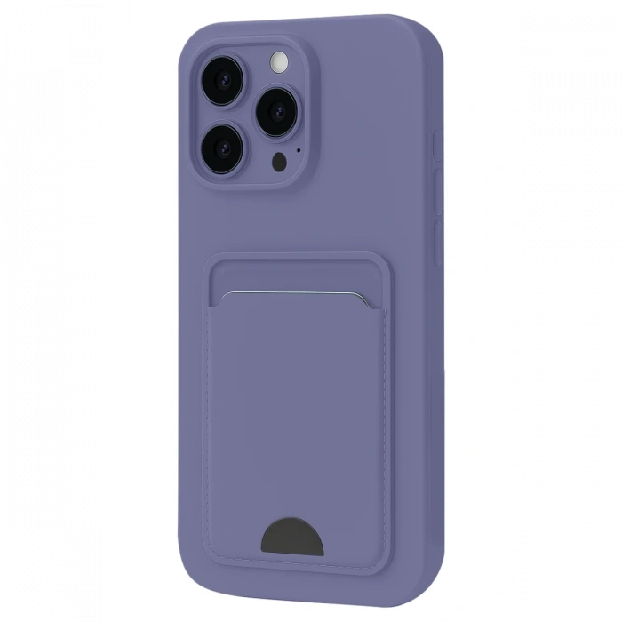 Mey İthalat®   iPhone 16 Pro Kılıf Kelvin Kartvizitli Silikon - Lila