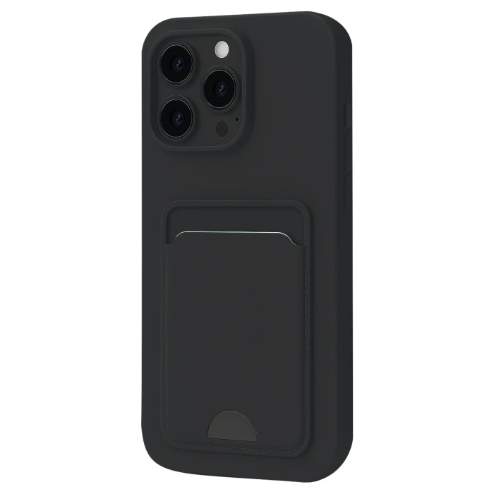 Mey İthalat®   iPhone 16 Pro Kılıf Kelvin Kartvizitli Silikon - Siyah