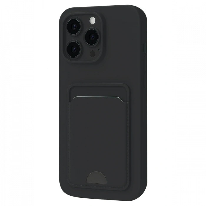 Mey İthalat®   iPhone 16 Pro Kılıf Kelvin Kartvizitli Silikon - Siyah
