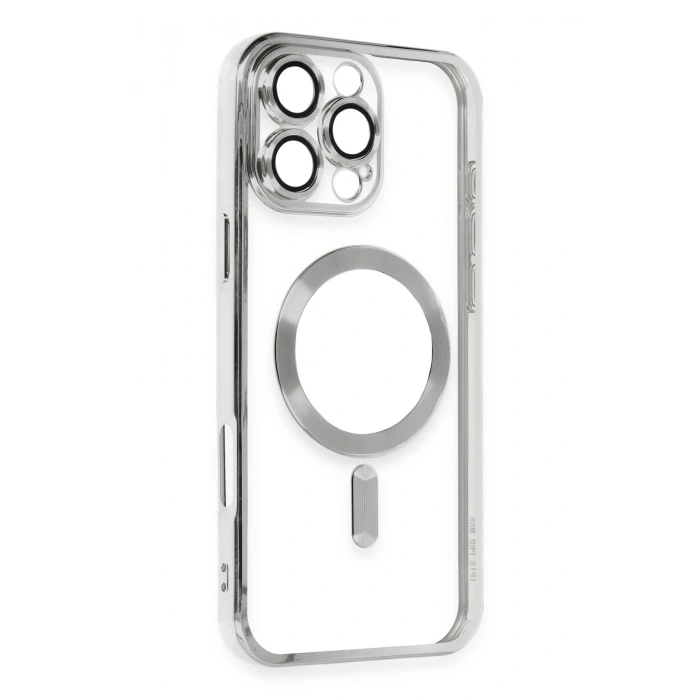 Mey İthalat®   iPhone 16 Pro Kılıf Kross Magneticsafe Kapak - Gümüş