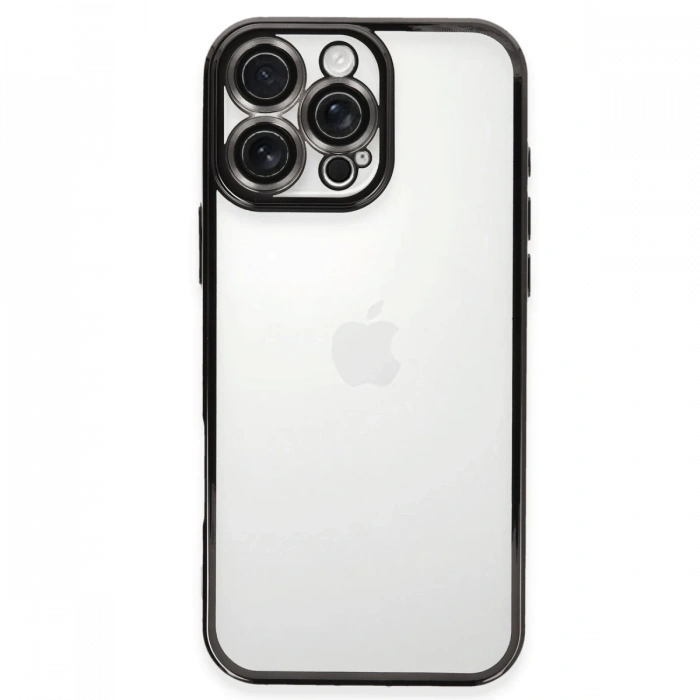 Mey İthalat®   iPhone 16 Pro Kılıf  Lensli Silikon - Siyah