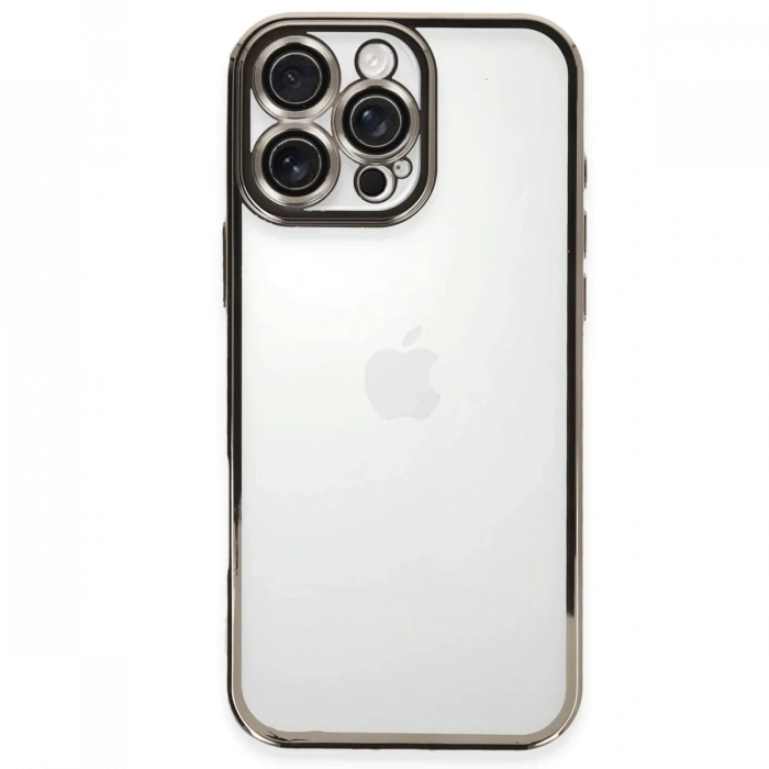 Mey İthalat®   iPhone 16 Pro Kılıf  Lensli Silikon - Titanyum Gri