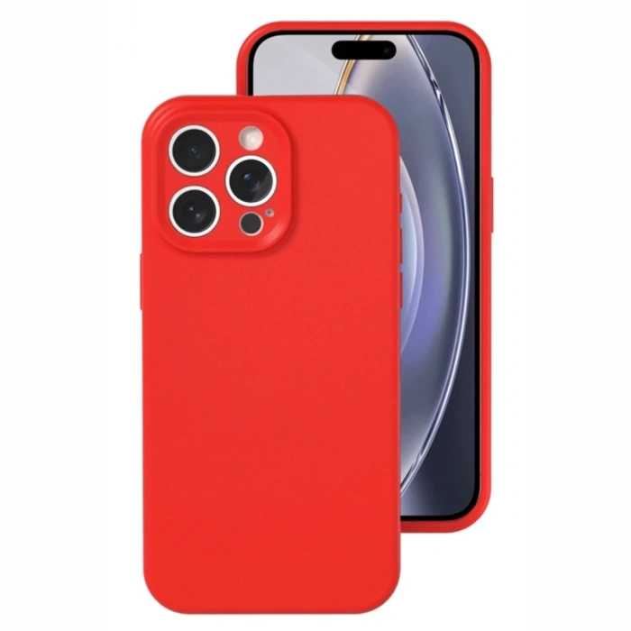 Mey İthalat®   iPhone 16 Pro Kılıf Nano içi Kadife Silikon - Kırmızı