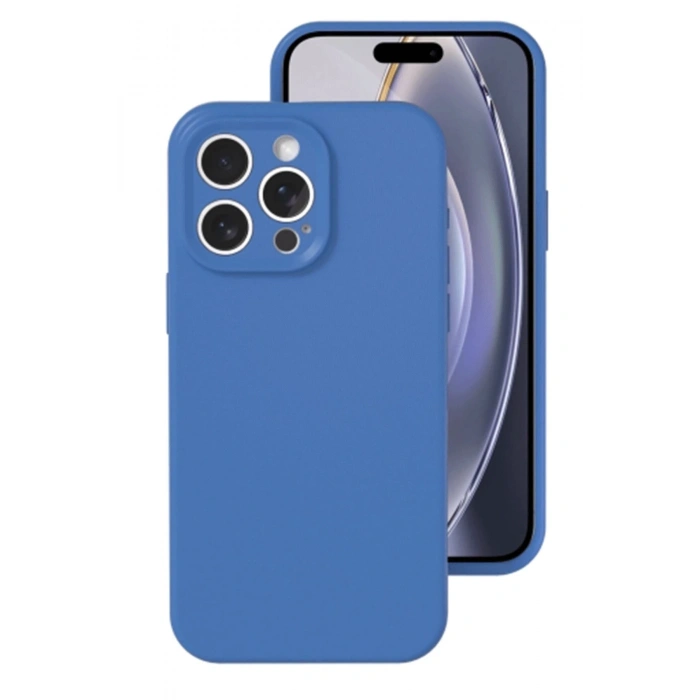 Mey İthalat®   iPhone 16 Pro Kılıf Nano içi Kadife Silikon - Mavi