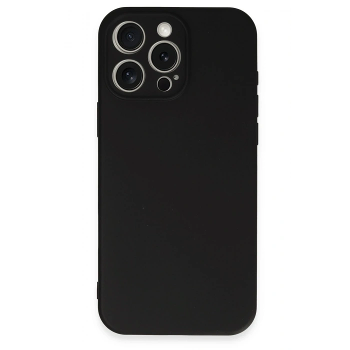 Mey İthalat®   iPhone 16 Pro Kılıf Nano içi Kadife Silikon - Siyah