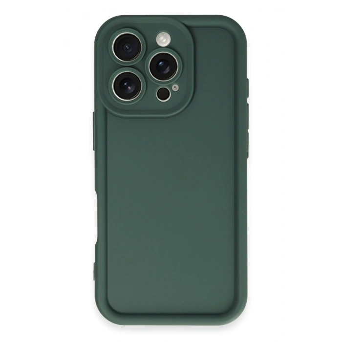 Mey İthalat®   iPhone 16 Pro Kılıf Viera Silikon - Koyu Yeşil