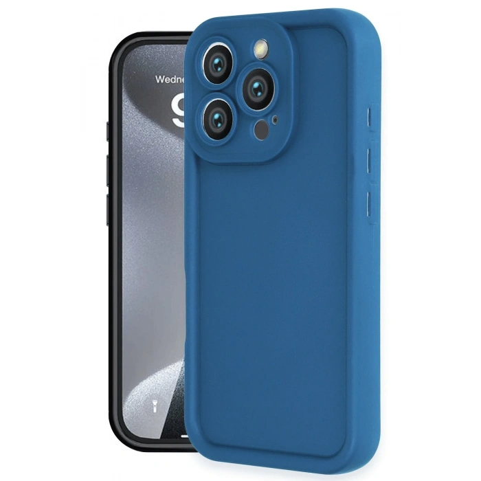 Mey İthalat®   iPhone 16 Pro Kılıf Viera Silikon - Mavi