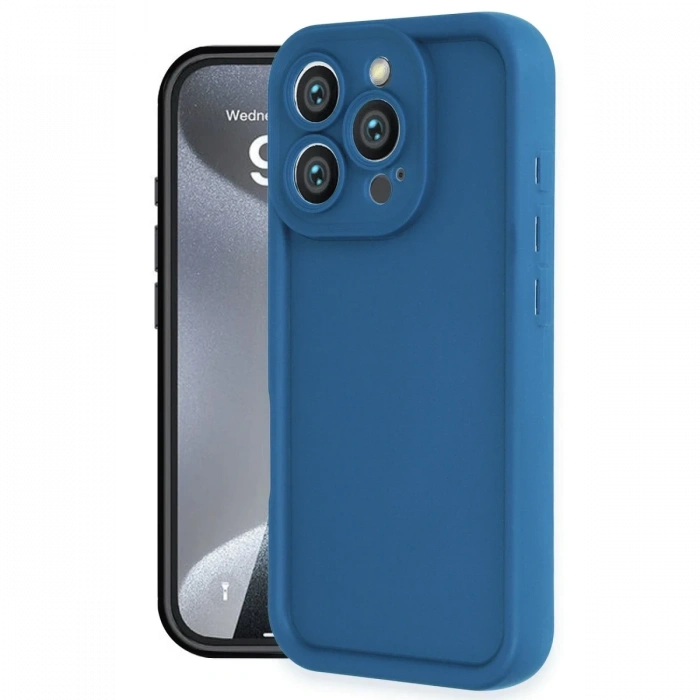 Mey İthalat®   iPhone 16 Pro Kılıf Viera Silikon - Mavi
