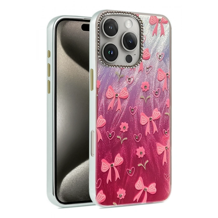 Mey İthalat®   iPhone 16 Pro Max Kılıf Blade Aynalı Desenli Kapak - Desen 3