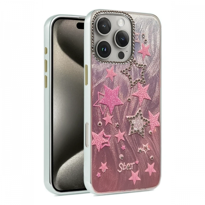 Mey İthalat®   iPhone 16 Pro Max Kılıf Blade Aynalı Desenli Kapak - Desen 7
