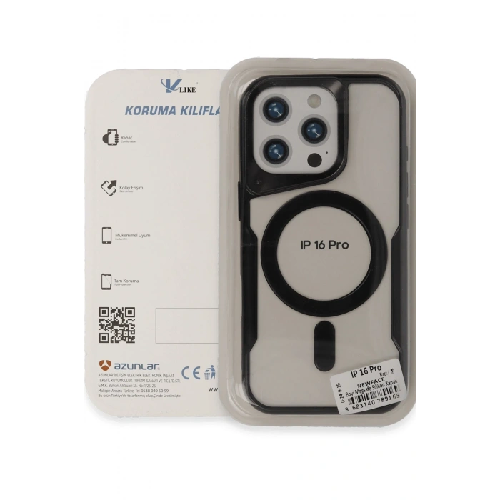 Mey İthalat®   iPhone 16 Pro Max Kılıf Boyi Magsafe Silikon Kapak - Gümüş