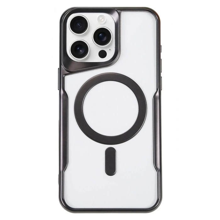 Mey İthalat®   iPhone 16 Pro Max Kılıf Boyi Magsafe Silikon Kapak - Siyah