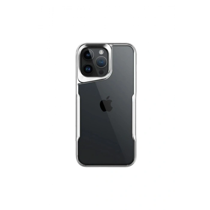 Mey İthalat®   iPhone 16 Pro Max Kılıf Boyi Silikon Kapak - Gümüş