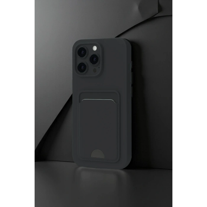 Mey İthalat®   iPhone 16 Pro Max Kılıf Kelvin Kartvizitli Silikon - Lacivert