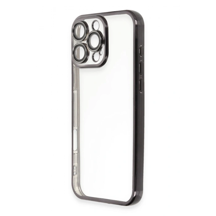 Mey İthalat®   iPhone 16 Pro Max Kılıf  Lensli Silikon - Siyah