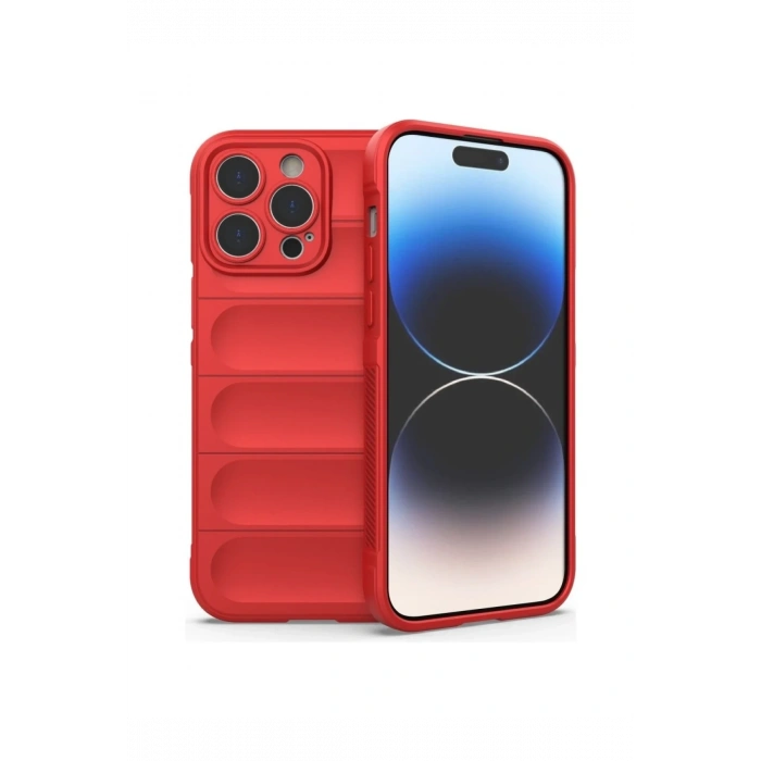 Mey İthalat®   iPhone 16 Pro Max Kılıf Optimum Silikon - Kırmızı
