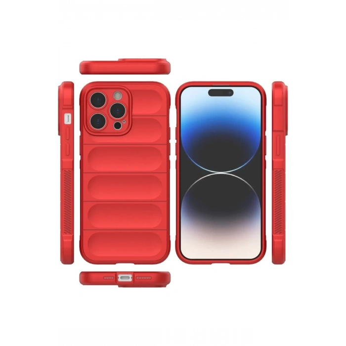 Mey İthalat®   iPhone 16 Pro Max Kılıf Optimum Silikon - Kırmızı
