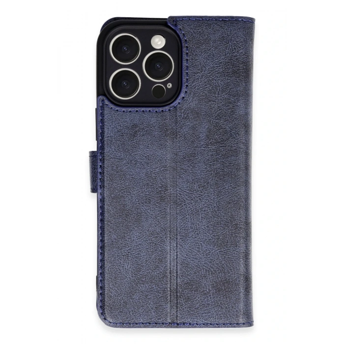 Mey İthalat®   iPhone 16 Pro Max Kılıf Trend S Plus Kapaklı Kılıf - Lacivert