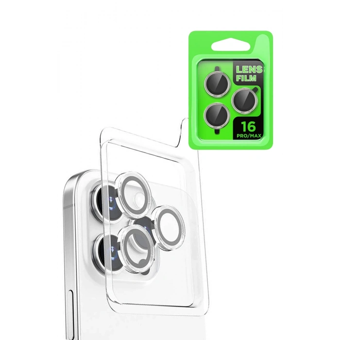 Mey İthalat®   iPhone 16 Pro Max Raze Metal Kamera Lens - Beyaz