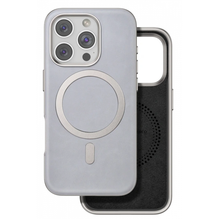 Mey İthalat®   iPhone 16 Pro Puskas Magsafe Kapak - Titan Gri