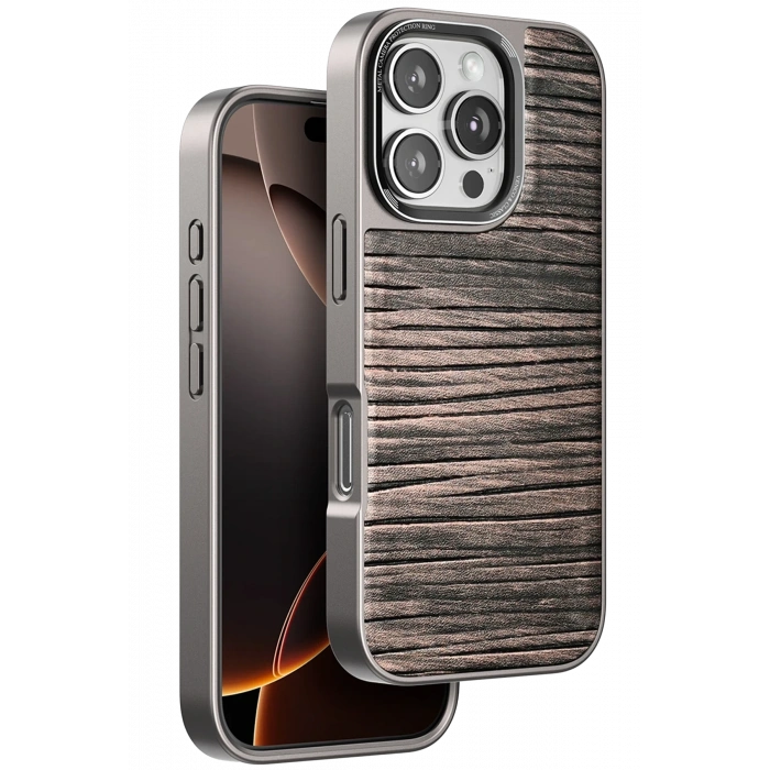 Mey İthalat®   iPhone 16 Pro Wave Kapak - Kahverengi