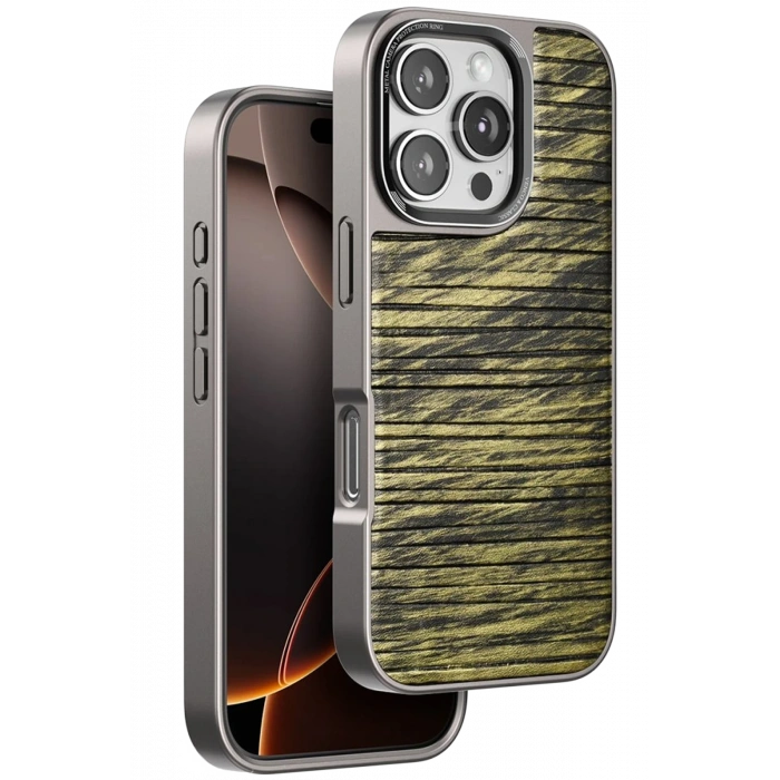 Mey İthalat®   iPhone 16 Pro Wave Kapak - Koyu Kahve